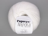 Прежда Papatya Angora бяла - 20% мериносова вълна, 80% акрил - 100g ≈ 550m