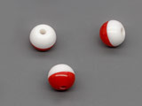 Топче бяло и червено d=8mm, отвор 2mm - 50 бр.