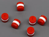 Цилиндър червено и бяло d=6mm, h=7mm, отвор 2mm - 500 бр.