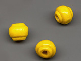 Мънисто жълто 9x7.5mm, отвор 2mm - 25g ≈ 123 бр.