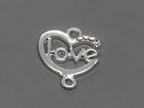 Сърце Love 20.5x18mm, отвор халки 2mm - 50 бр.