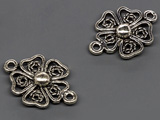 Цвете с 2 халки 21x15mm, халки 1.5mm - 10 бр.