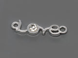 Надпис Love с 2 халки 29x7mm, отвор халки 2.5mm - 5 бр.