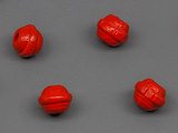 Мънисто червено 7.5x6mm, отвор 2mm - 50g ≈ 554 бр.