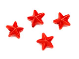 Звезда червена 11x10x4.5mm, отвор 1.3mm - 50g ≈ 302 бр.