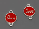 Love в кръг 18.5x12mm, отвор халки 2mm - 50 бр.