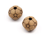 Топче кафяво футболна топка d=12mm, отвор 3mm  - 50g ≈ 50 бр.