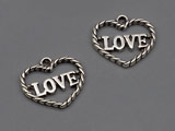 Сърце Love 15x14mm, отвор халка 1.2mm - 100 бр.