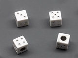 Зарче бяло 6x6x6mm, отвор 3mm - 500g ≈ 2600 бр.