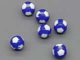 Футболна топка синьо и бяло d=8mm, отвор 2mm - 50g ≈ 174 бр.