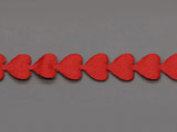 Лента от сатен със сърца червена 8mm - 9.8m