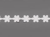 Лента от сатен с цветя бяла 8mm - 9.8m