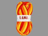 Прежда LANA червено, оранжево, жълто - 100% вълна - 100g