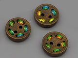 Копче с цветни конци 15x4mm, отвори 1.8mm - 100 бр.