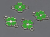 Детелина зелена 15x10mm, отвор халки 1.5mm - 50 бр.