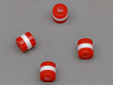 Цилиндър бяло и червено d=6mm, височина 6mm, отвор 2.6mm - 500 бр.