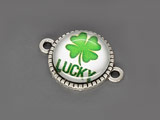 Детелина LUCKY в полусфера 23.5x16.5mm, отвор халки 1.7mm - 5 бр.