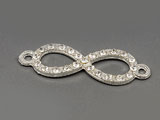 Безкрайност с камъни 33x10mm, отвор халки 2.3mm - 5бр.