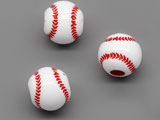 Бейсболна топка бяло и синьо d=11.5mm, височина 10.5mm,  отвор 3.9mm - 50g ≈ 64 бр.