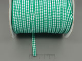 Лента каре зелено и бяло 7mm ≈ 200 ярда