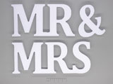 Надписи Mr&Mrs бели печатни 45x10cm, дебелина 11.5mm - 10 бр.