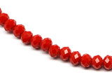 Наниз кристал червен - d=6mm, височина 5mm, отвор 1mm, дължина 45сm ≈ 99-100 бр. - 1бр.