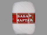 Прежда бяла 100% акрил гранка - 50g