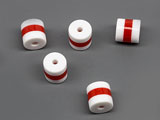 Цилиндър бяло и червено d=6mm, h=7mm, отвор 2mm - 50 бр.