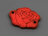 Роза червена 19x25x3.5mm, отвори 2.2mm - 100 бр.