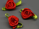 Роза с листа червена - 16x28mm - 20бр.
