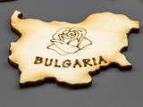 Карта България с роза, 58x38x3.5mm - 5 бр.