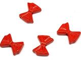 Панделка червена - 12x9x3mm, отвор 1.5mm - 25g ≈ 107 бр.