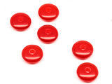 Диск червен d=7.5mm, дебелина 2.7mm, отвор 1.6mm - 50g ≈ 540 бр.